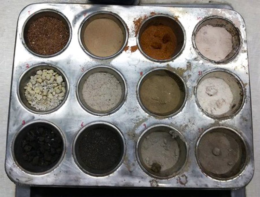 Soil specimens in laboratory capsules