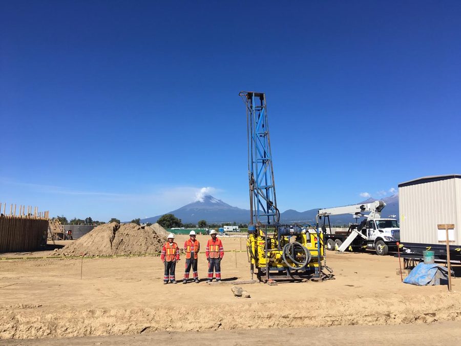 Drilling rig during site investigation